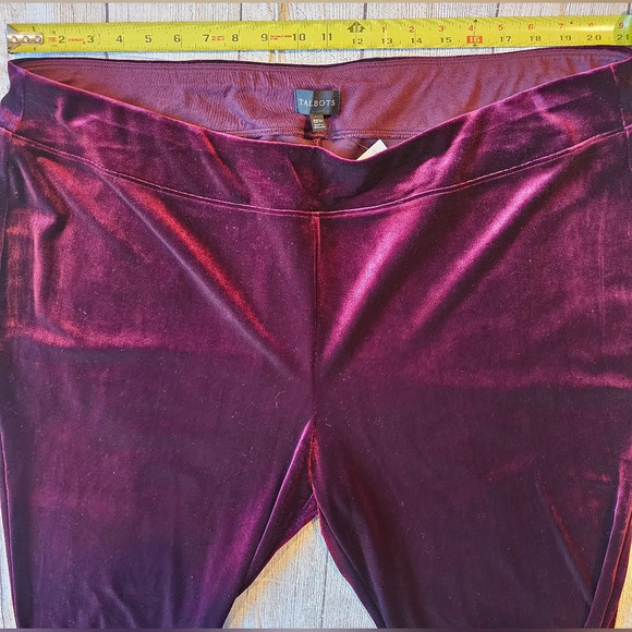 Talbots Plus •Size 22W• Pull On Velveteen Burgundy Pants Career Casual •New Tag• - Picture 5 of 11
